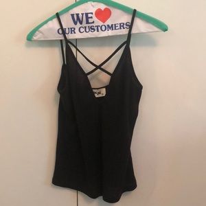 Cute black straps tank top